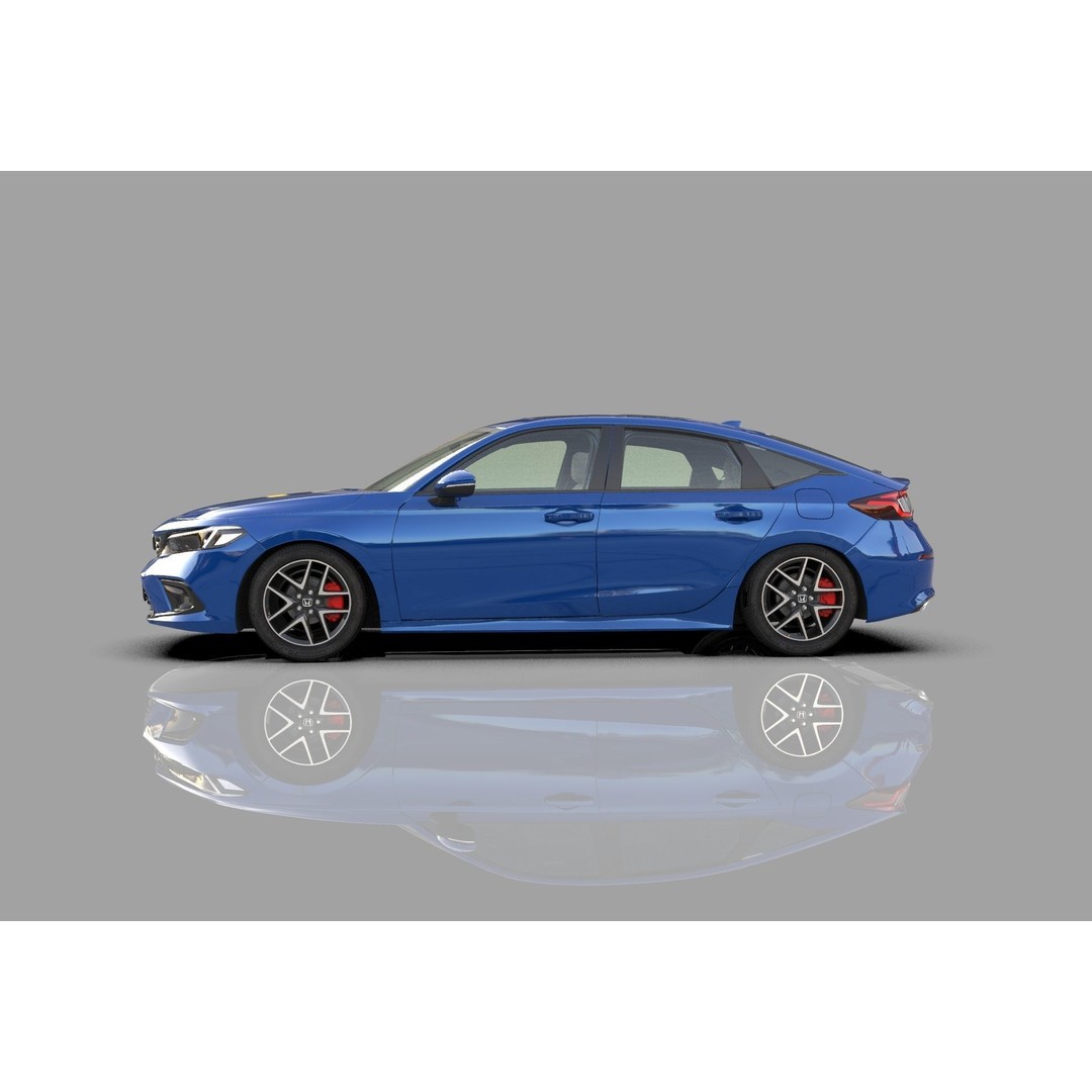Honda Civic Hatchback 3D Model – High Poly Mugen Bodykit, FBX, OBJ, Blender - View 9