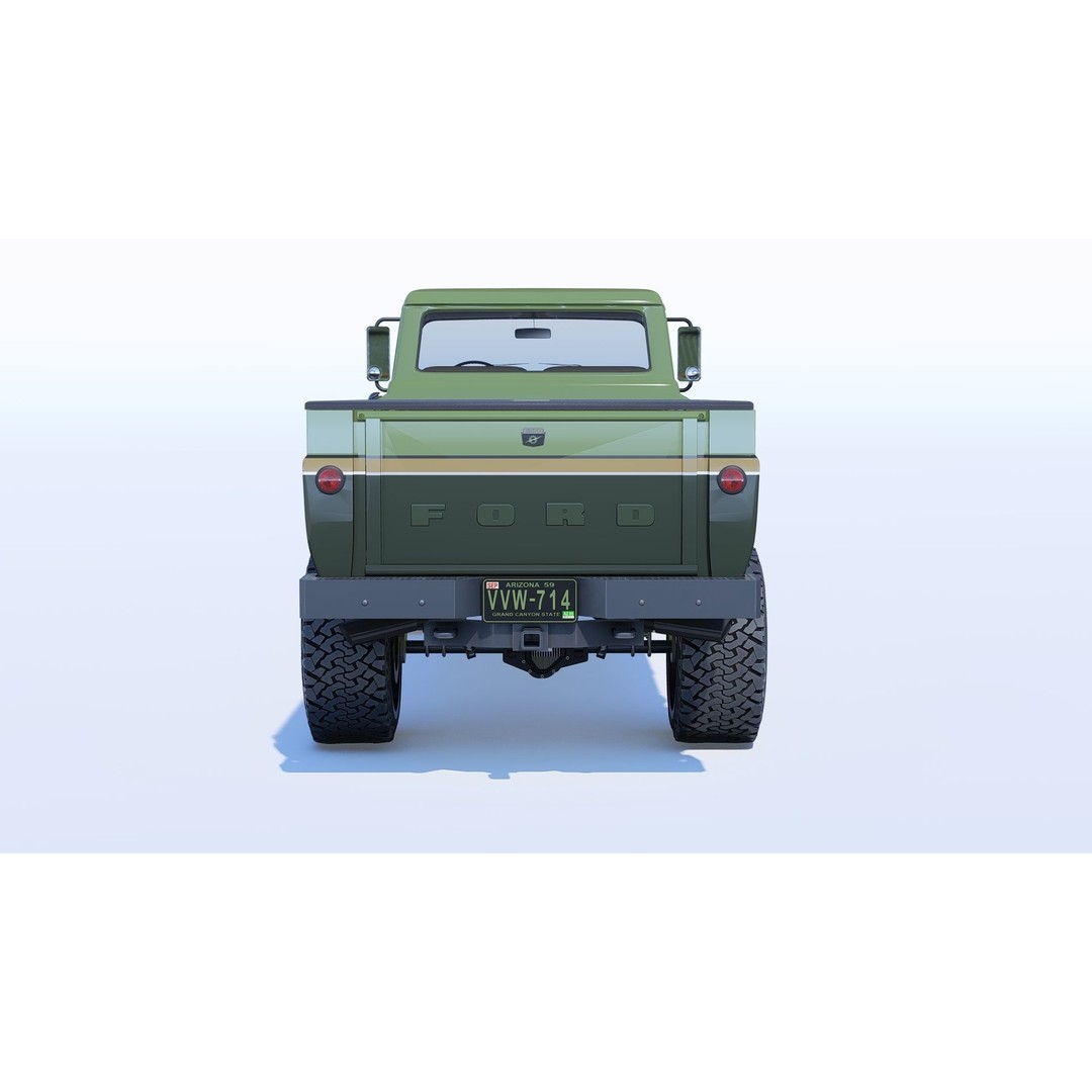 1959 F350 Crew Cab Long Bed 3D Model – Restomod Vehicle, Blender, FBX, OBJ - View 12
