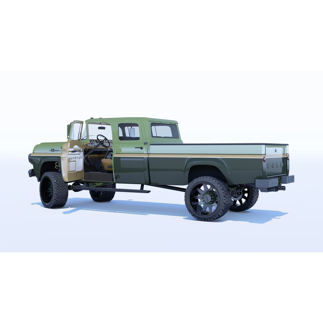 1959 F350 Crew Cab Long Bed 3D Model – Restomod Vehicle, Blender, FBX, OBJ - View 13
