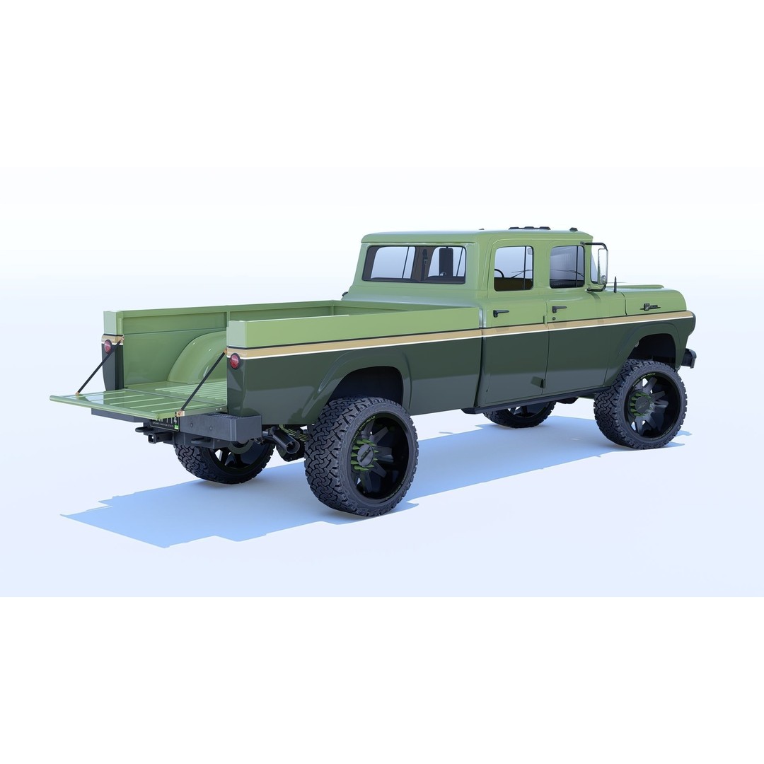 1959 F350 Crew Cab Long Bed 3D Model – Restomod Vehicle, Blender, FBX, OBJ - View 18