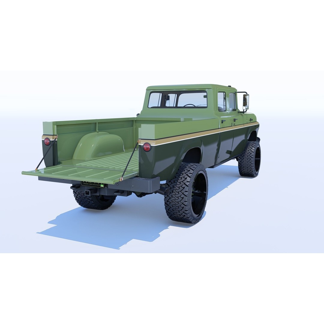 1959 F350 Crew Cab Long Bed 3D Model – Restomod Vehicle, Blender, FBX, OBJ - View 20