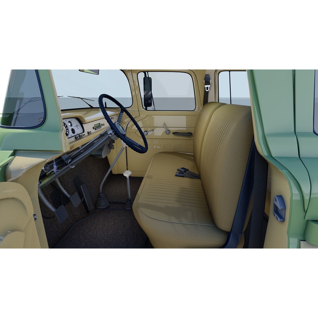 1959 F350 Crew Cab Long Bed 3D Model – Restomod Vehicle, Blender, FBX, OBJ - View 22