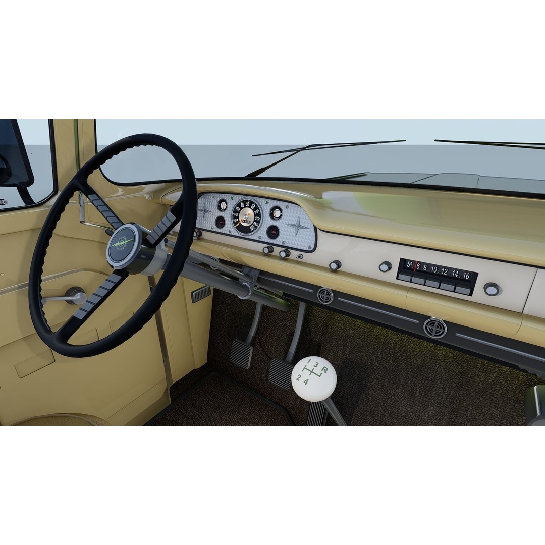1959 F350 Crew Cab Long Bed 3D Model – Restomod Vehicle, Blender, FBX, OBJ - View 27