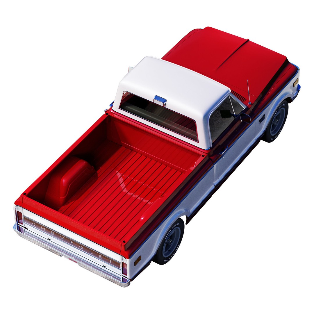 Chevrolet C10 3D Model – High Detail Vintage Truck, FBX - View 10
