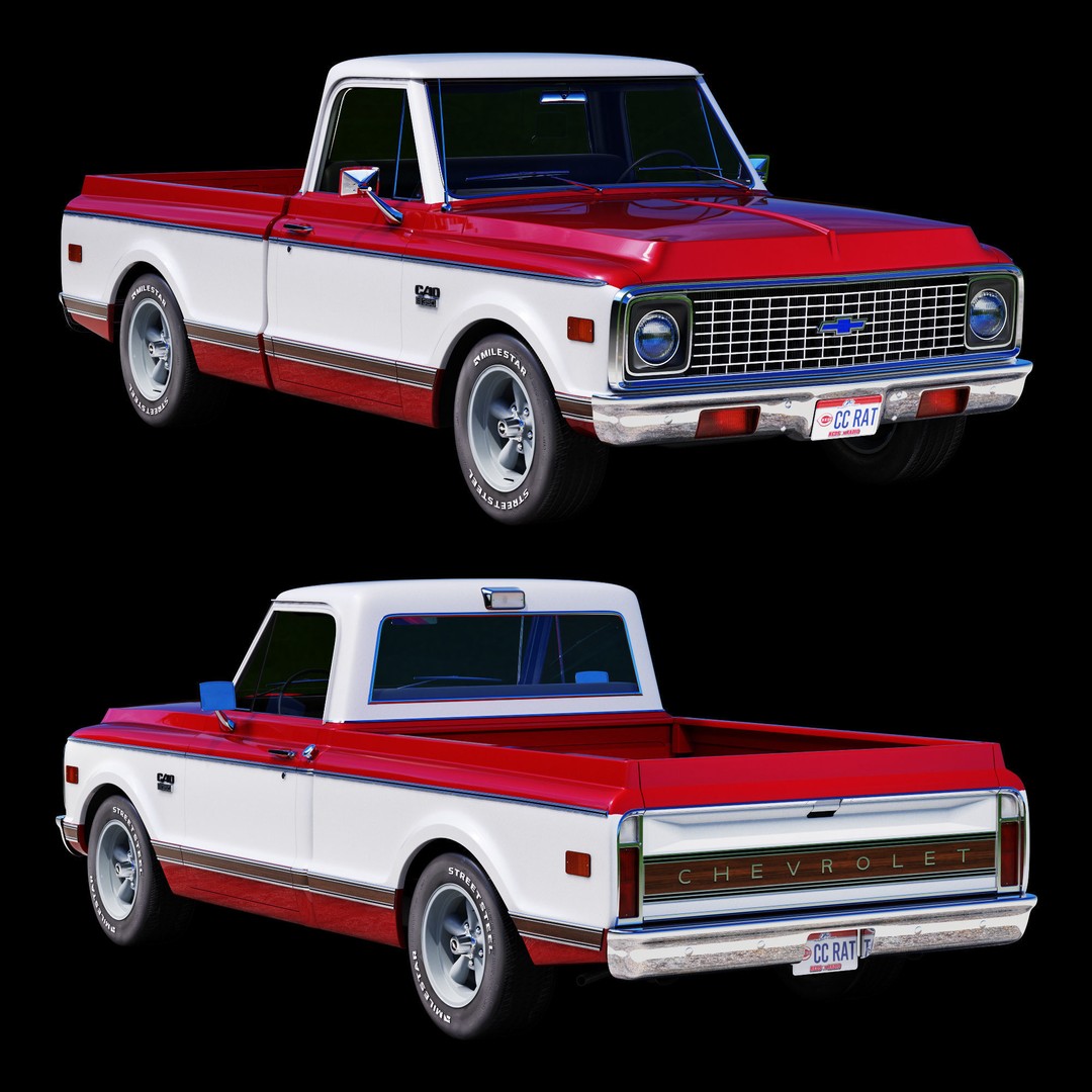 Chevrolet C10 3D Model – High Detail Vintage Truck, FBX - View 11