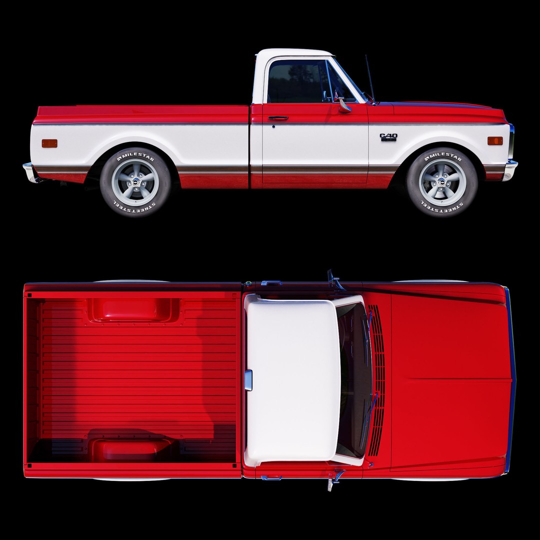 Chevrolet C10 3D Model – High Detail Vintage Truck, FBX - View 12