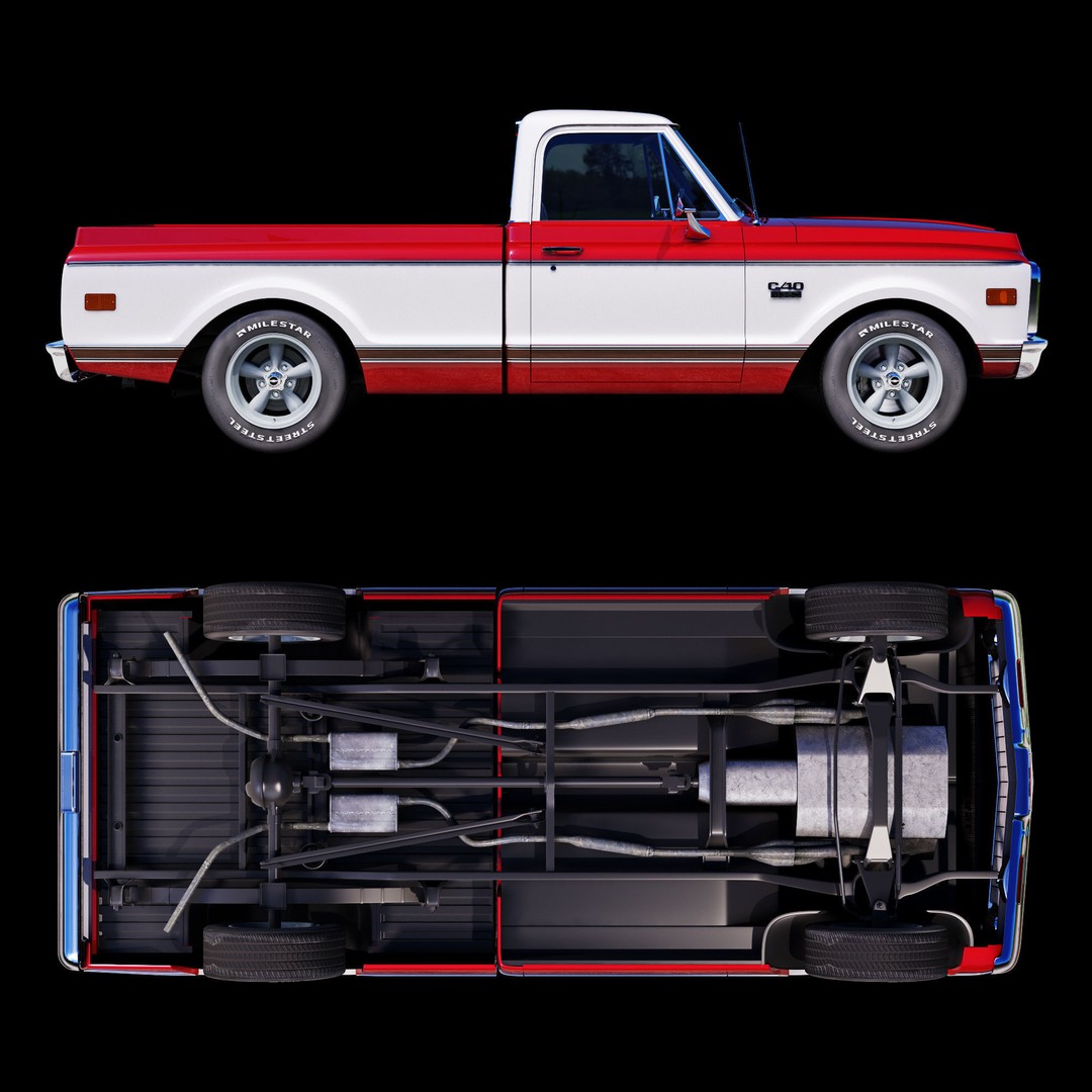 Chevrolet C10 3D Model – High Detail Vintage Truck, FBX - View 13