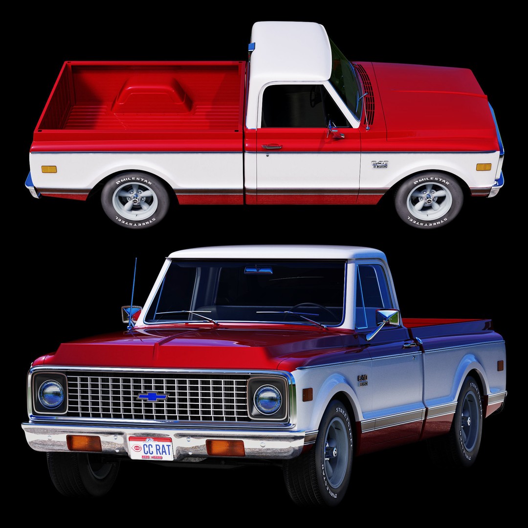 Chevrolet C10 3D Model – High Detail Vintage Truck, FBX - View 16
