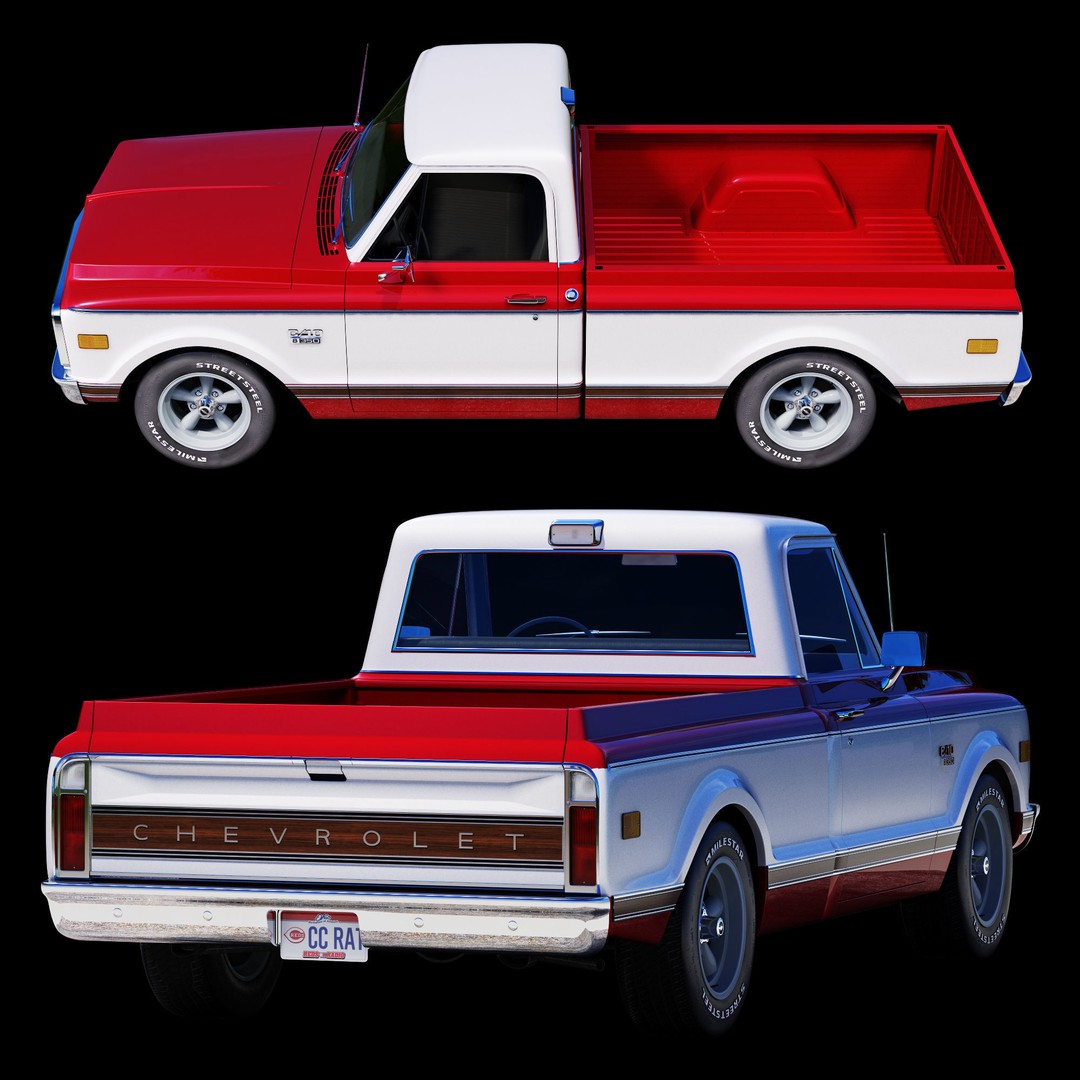 Chevrolet C10 3D Model – High Detail Vintage Truck, FBX - View 17