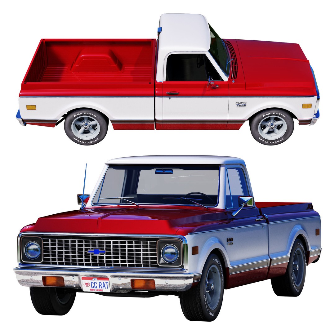 Chevrolet C10 3D Model – High Detail Vintage Truck, FBX - View 7