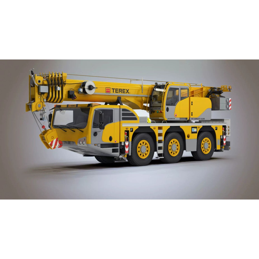 Terex Challenger 3160 Mobile Crane 3D Model – Detailed All Terrain Asset, FBX, OBJ - View 4