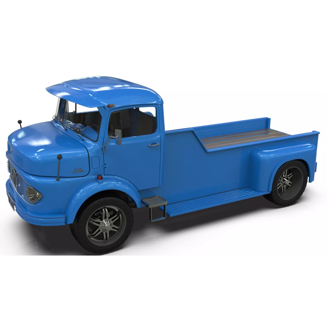 Mercedes-Benz LAK 710 4x4 Custom Pickup 3D Model – Vintage Modular Truck Asset - View 13