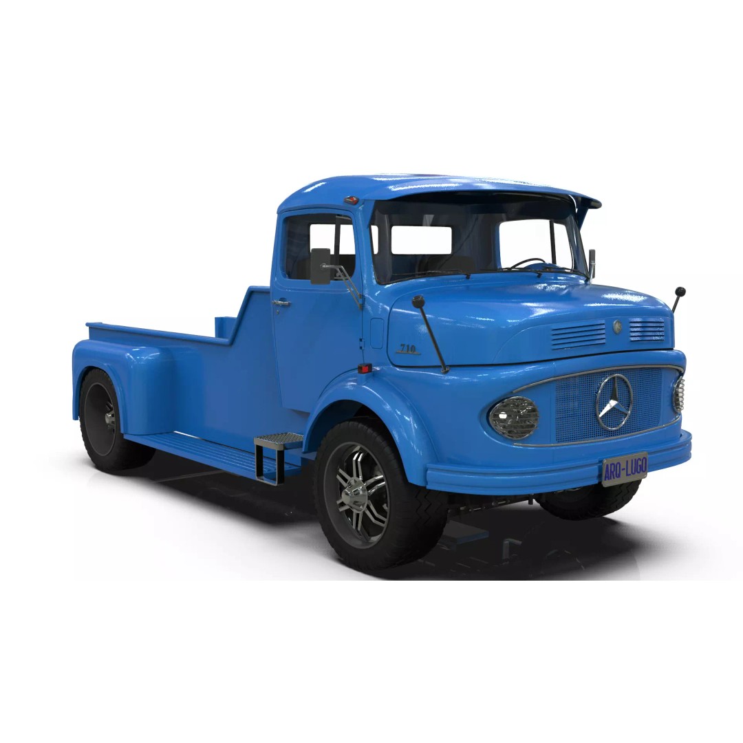 Mercedes-Benz LAK 710 4x4 Custom Pickup 3D Model – Vintage Modular Truck Asset - View 14