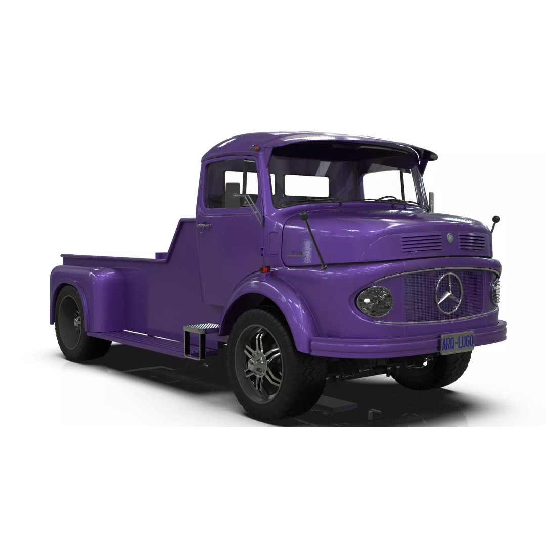 Mercedes-Benz LAK 710 4x4 Custom Pickup 3D Model – Vintage Modular Truck Asset - View 17