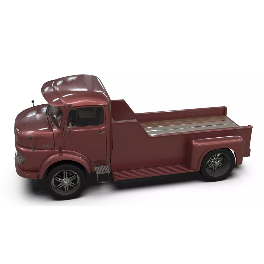 Mercedes-Benz LAK 710 4x4 Custom Pickup 3D Model – Vintage Modular Truck Asset - View 18