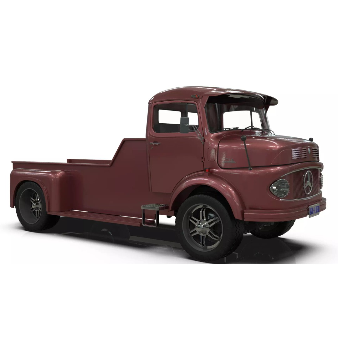 Mercedes-Benz LAK 710 4x4 Custom Pickup 3D Model – Vintage Modular Truck Asset - View 19