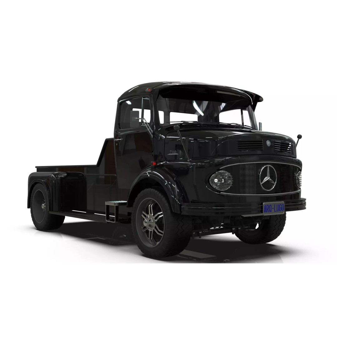 Mercedes-Benz LAK 710 4x4 Custom Pickup 3D Model – Vintage Modular Truck Asset - View 20
