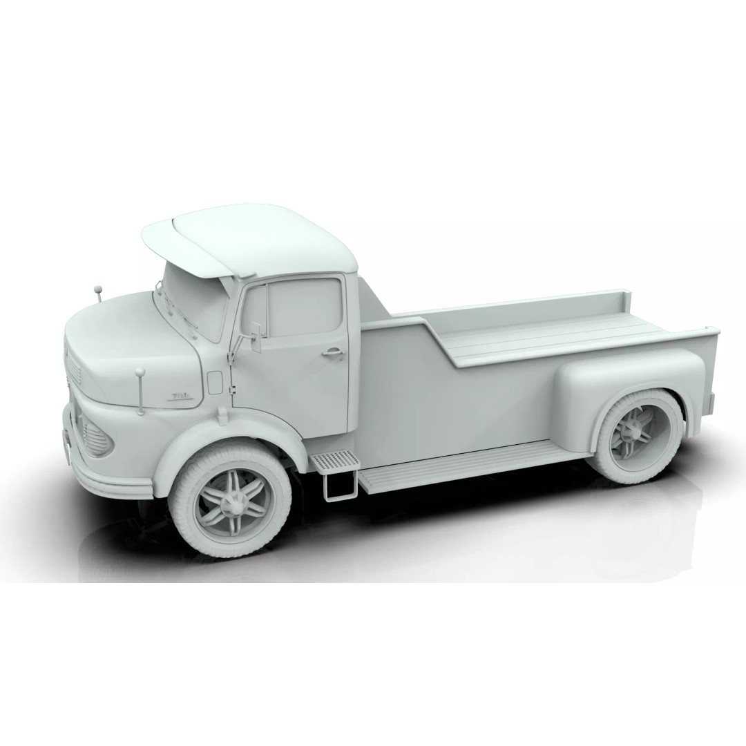 Mercedes-Benz LAK 710 4x4 Custom Pickup 3D Model – Vintage Modular Truck Asset - View 22