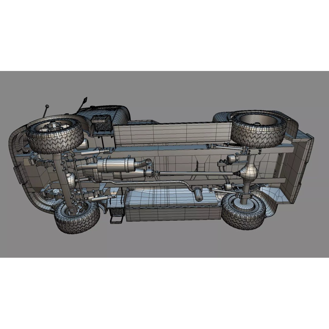 Mercedes-Benz LAK 710 4x4 Custom Pickup 3D Model – Vintage Modular Truck Asset - View 27