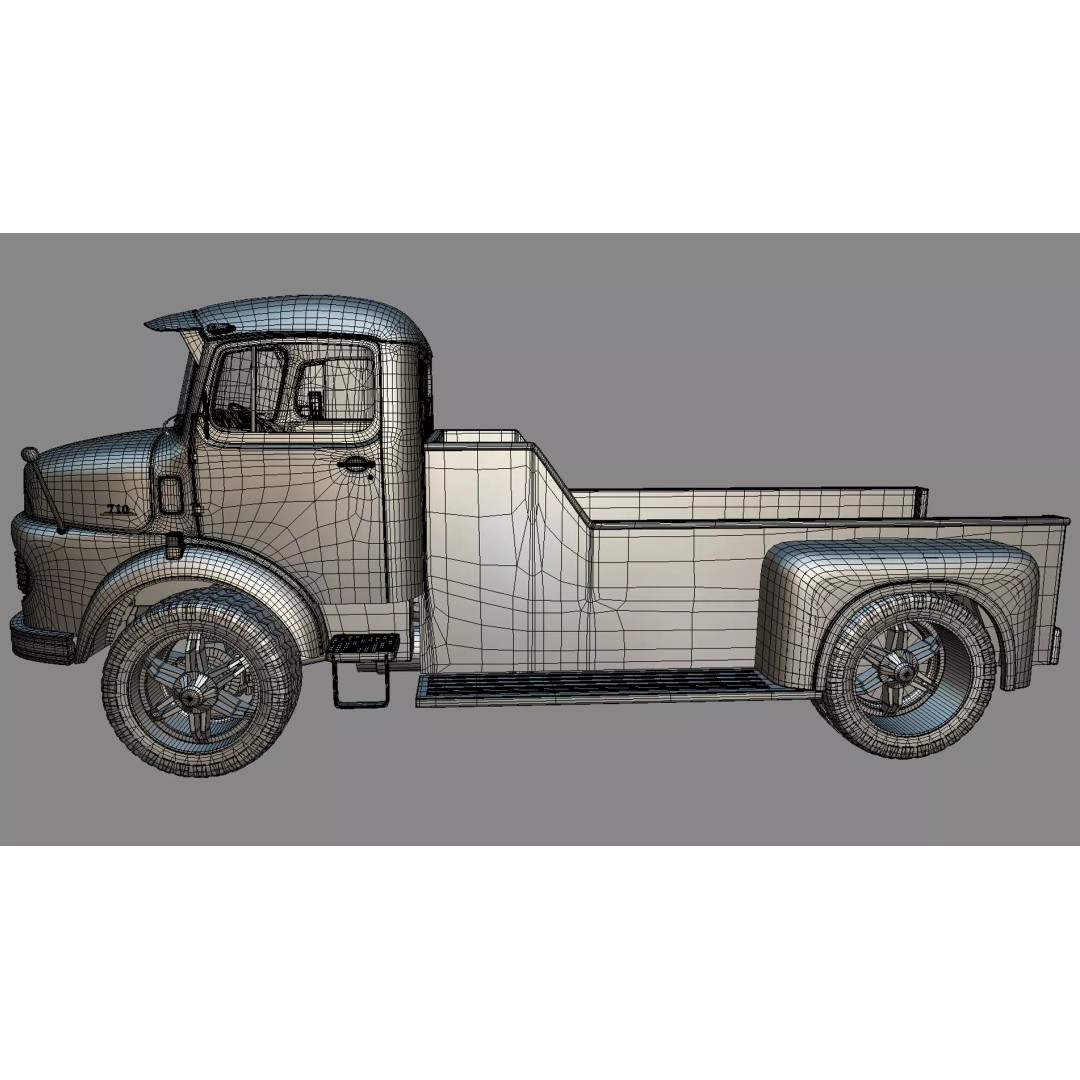 Mercedes-Benz LAK 710 4x4 Custom Pickup 3D Model – Vintage Modular Truck Asset - View 28