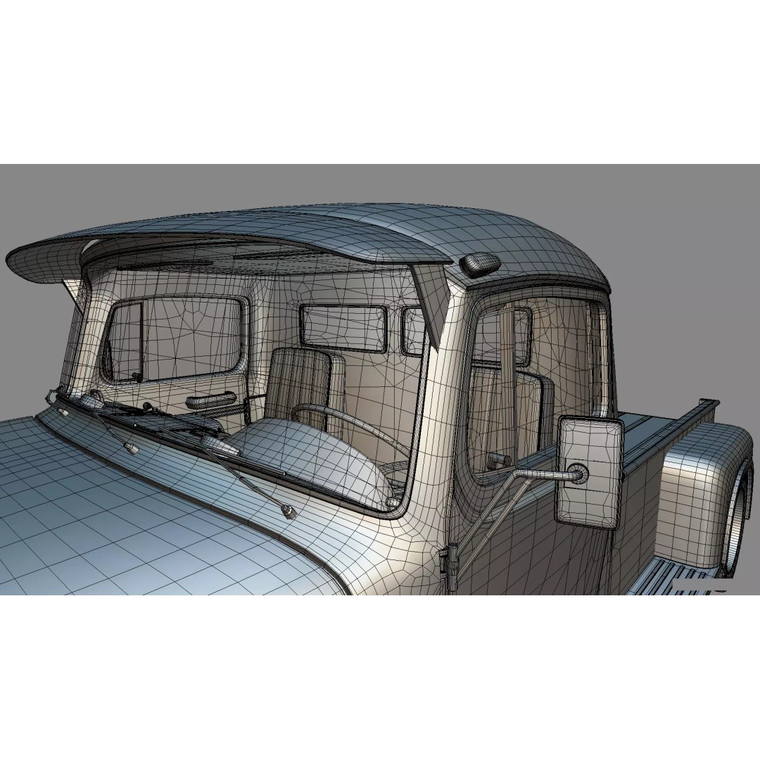 Mercedes-Benz LAK 710 4x4 Custom Pickup 3D Model – Vintage Modular Truck Asset - View 30