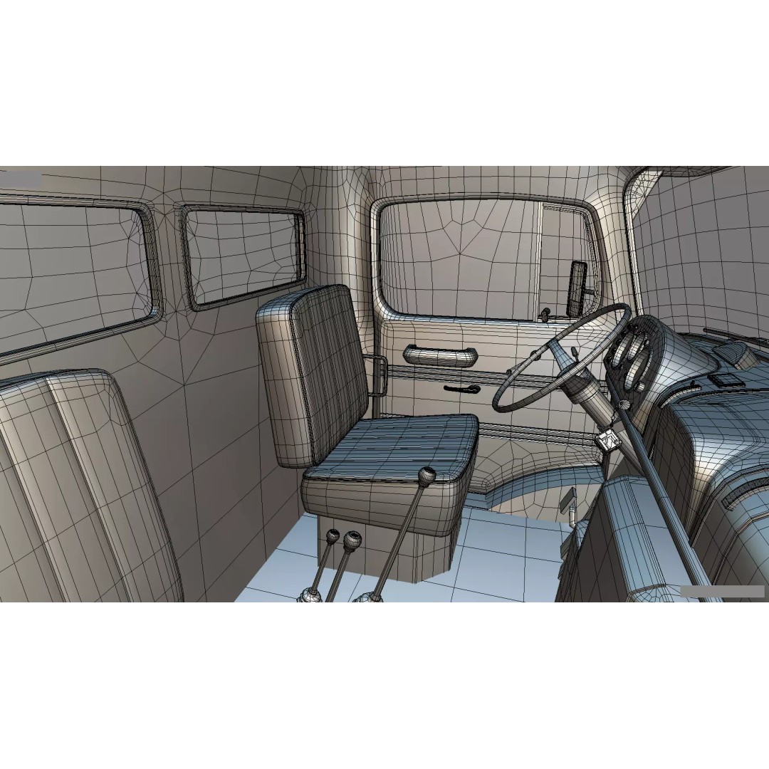 Mercedes-Benz LAK 710 4x4 Custom Pickup 3D Model – Vintage Modular Truck Asset - View 31