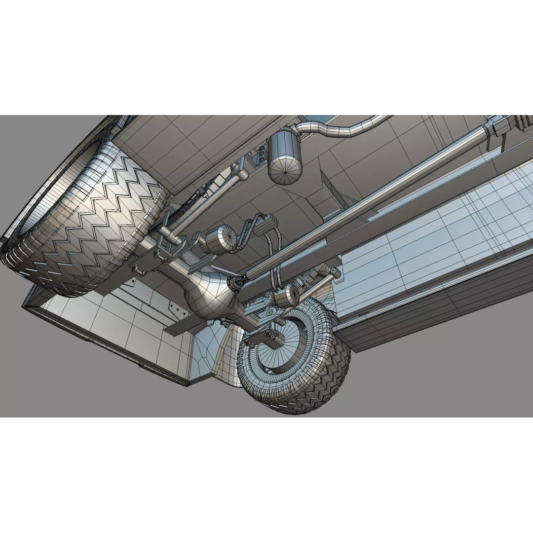 Mercedes-Benz LAK 710 4x4 Custom Pickup 3D Model – Vintage Modular Truck Asset - View 32