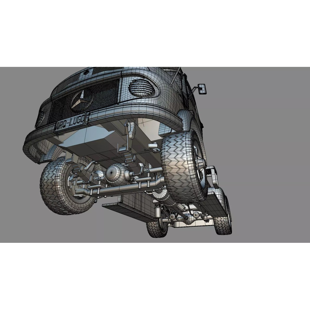 Mercedes-Benz LAK 710 4x4 Custom Pickup 3D Model – Vintage Modular Truck Asset - View 33