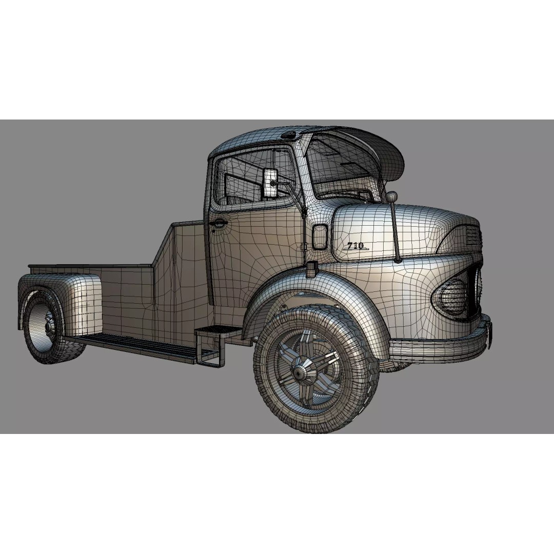 Mercedes-Benz LAK 710 4x4 Custom Pickup 3D Model – Vintage Modular Truck Asset - View 34