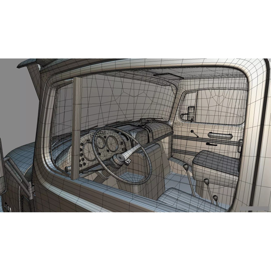 Mercedes-Benz LAK 710 4x4 Custom Pickup 3D Model – Vintage Modular Truck Asset - View 35