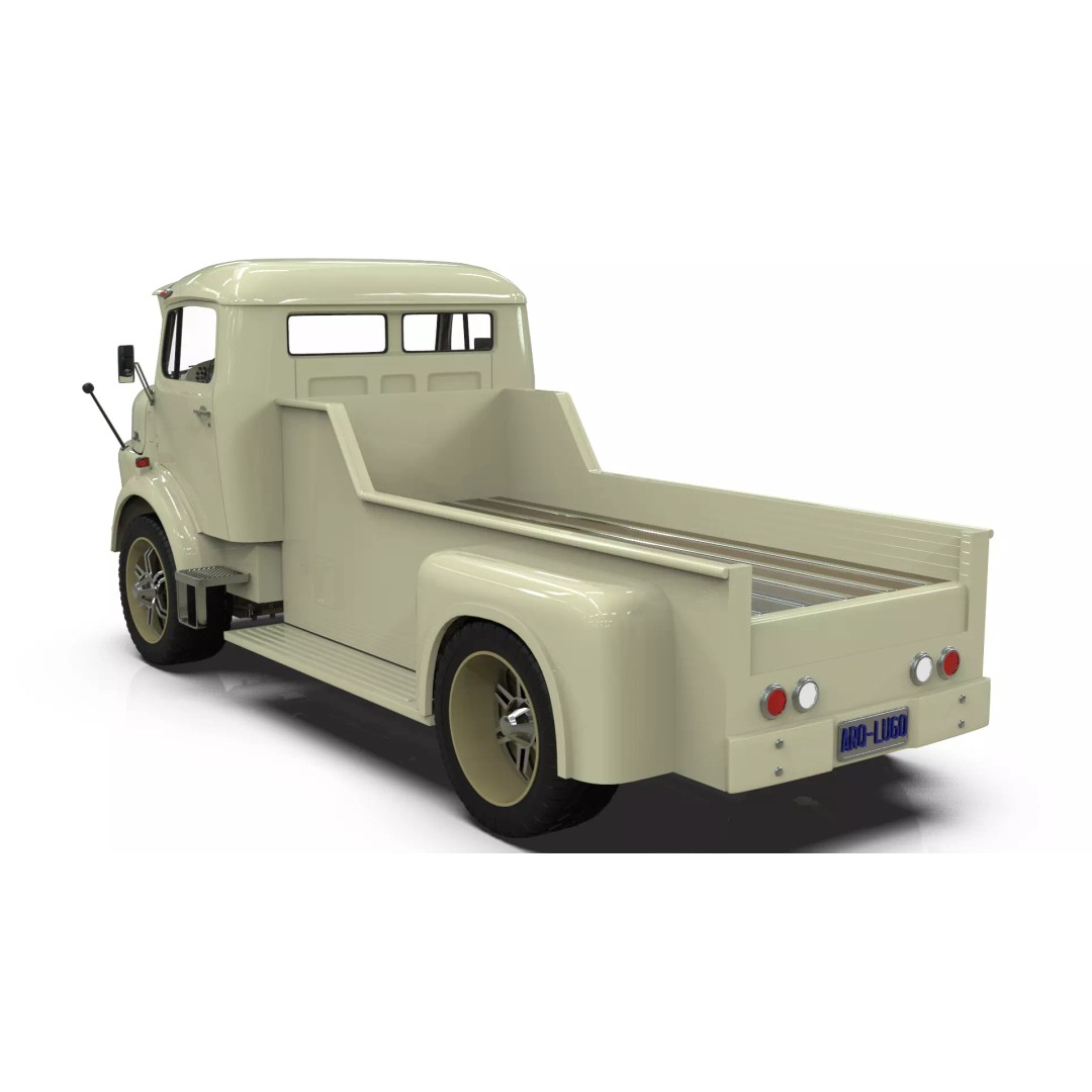 Mercedes-Benz LAK 710 4x4 Custom Pickup 3D Model – Vintage Modular Truck Asset - View 4