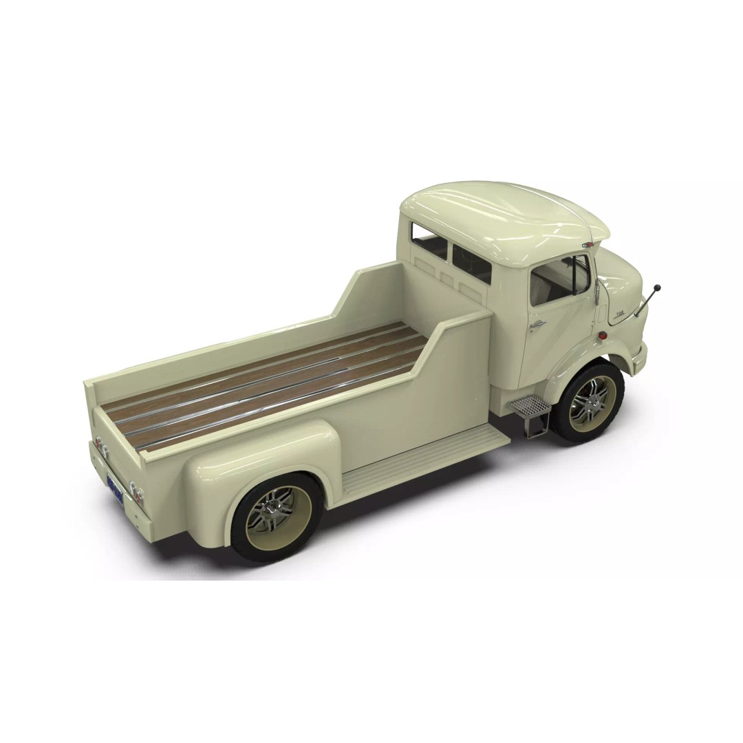 Mercedes-Benz LAK 710 4x4 Custom Pickup 3D Model – Vintage Modular Truck Asset - View 5