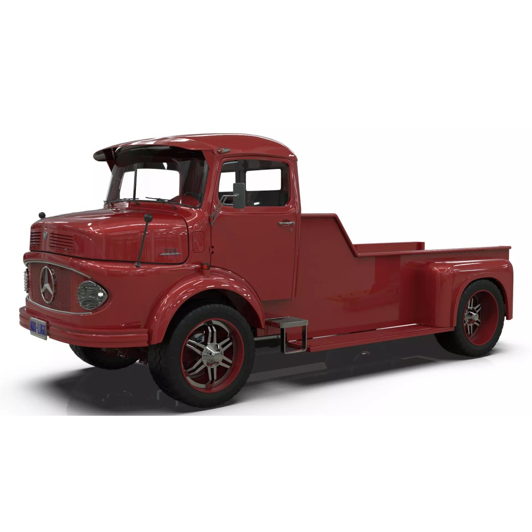 Mercedes-Benz LAK 710 4x4 Custom Pickup 3D Model – Vintage Modular Truck Asset - View 7
