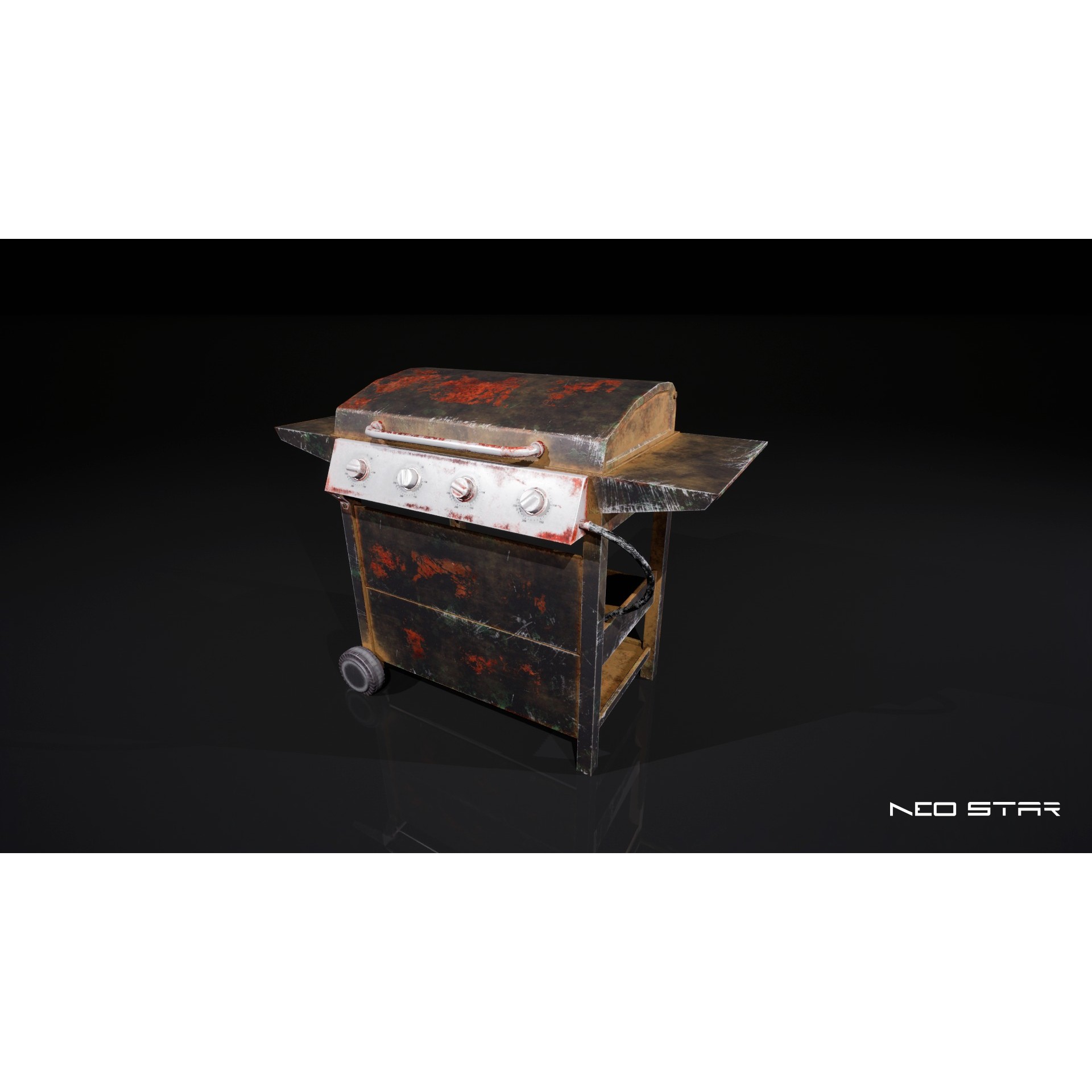 Old Rusty Grills - Low-Poly Game-Ready 3D Model - View 4