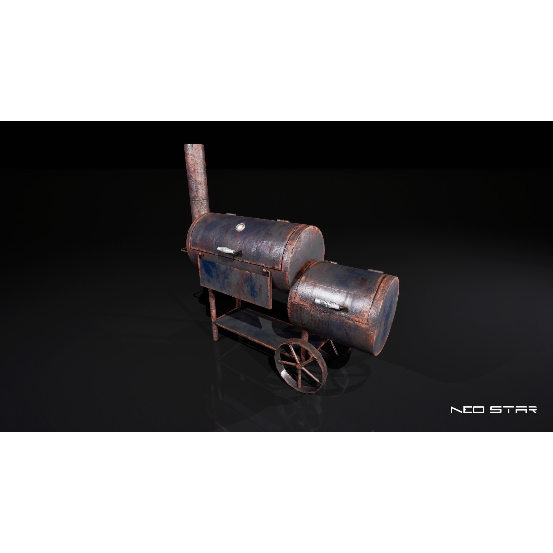 Old Rusty Grills - Low-Poly Game-Ready 3D Model - View 5