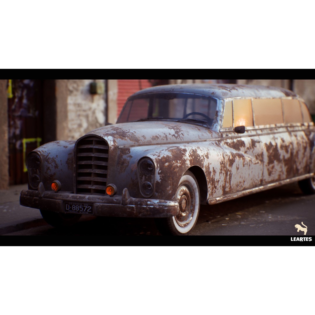 Classic Limousine 3D Model – Driveable Low-Poly Vehicle with Radio System