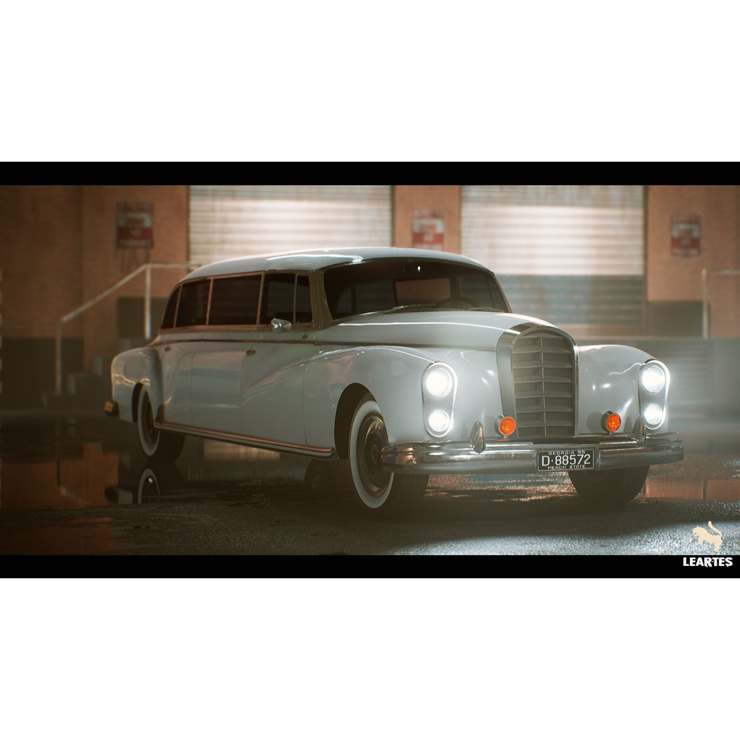 Classic Limousine 3D Model – Driveable Low-Poly Vehicle with Radio System - View 10
