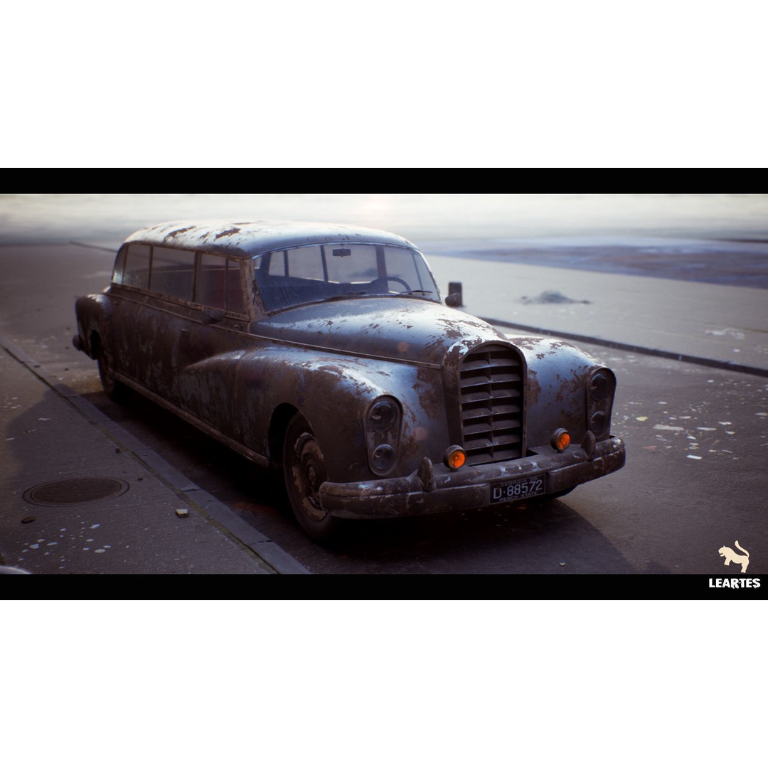 Classic Limousine 3D Model – Driveable Low-Poly Vehicle with Radio System - View 14
