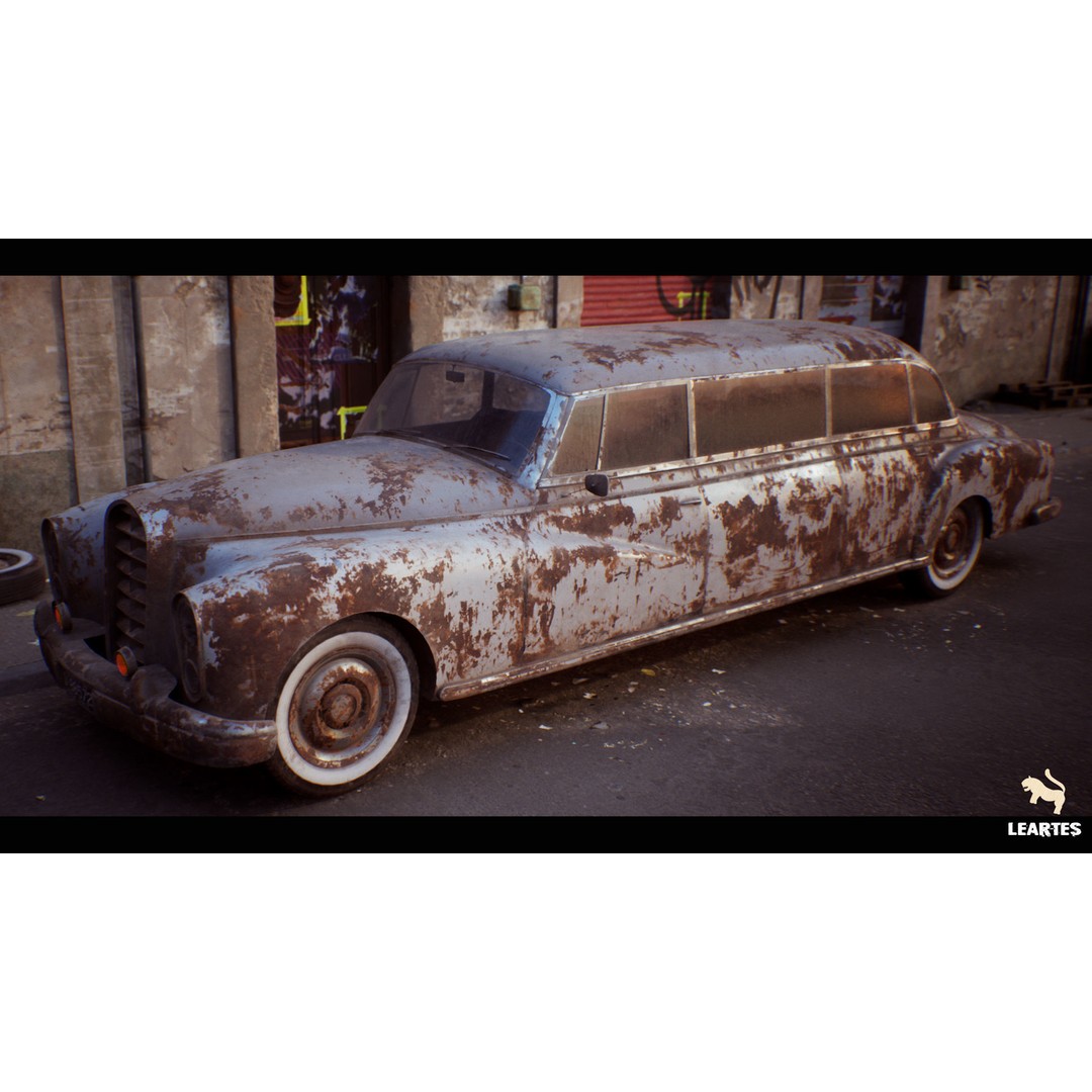 Classic Limousine 3D Model – Driveable Low-Poly Vehicle with Radio System - View 16