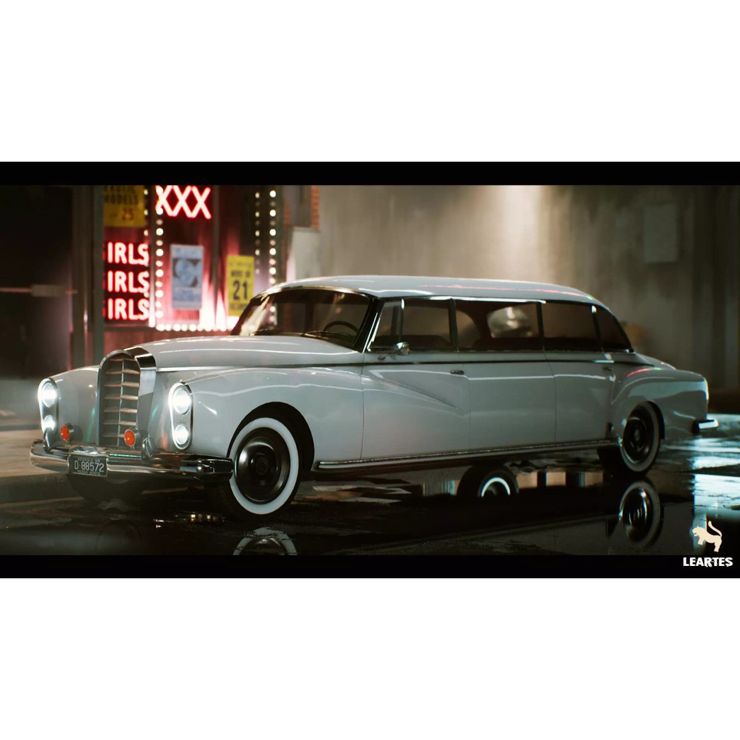 Classic Limousine 3D Model – Driveable Low-Poly Vehicle with Radio System - View 2
