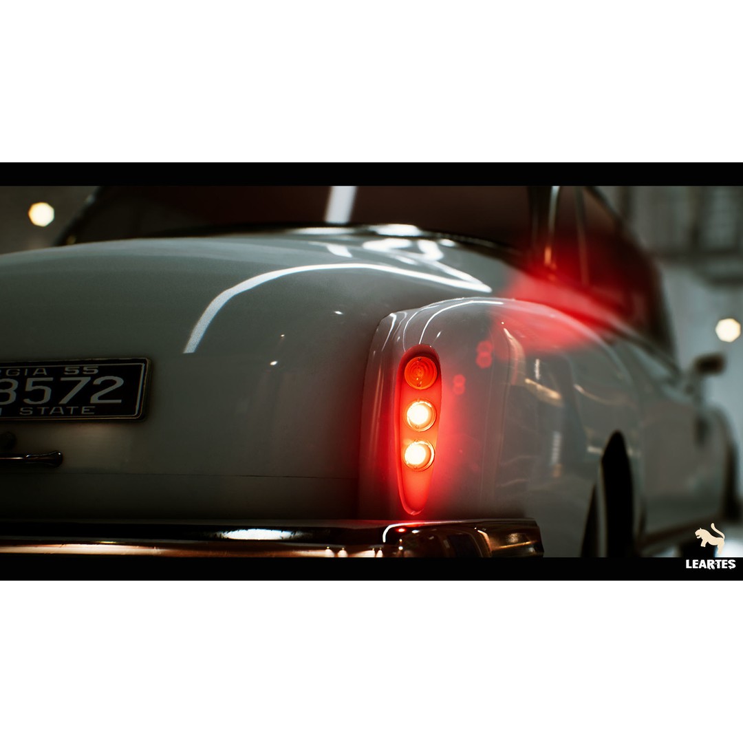 Classic Limousine 3D Model – Driveable Low-Poly Vehicle with Radio System - View 3