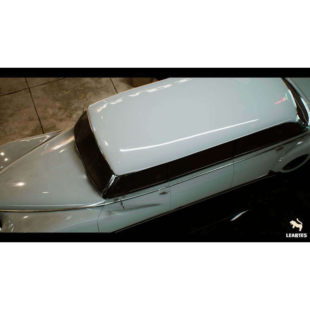 Classic Limousine 3D Model – Driveable Low-Poly Vehicle with Radio System - View 4