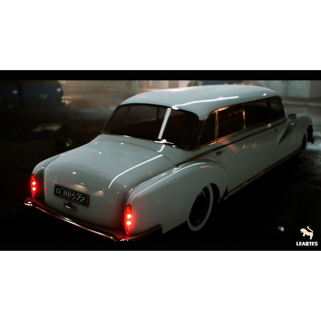 Classic Limousine 3D Model – Driveable Low-Poly Vehicle with Radio System - View 8