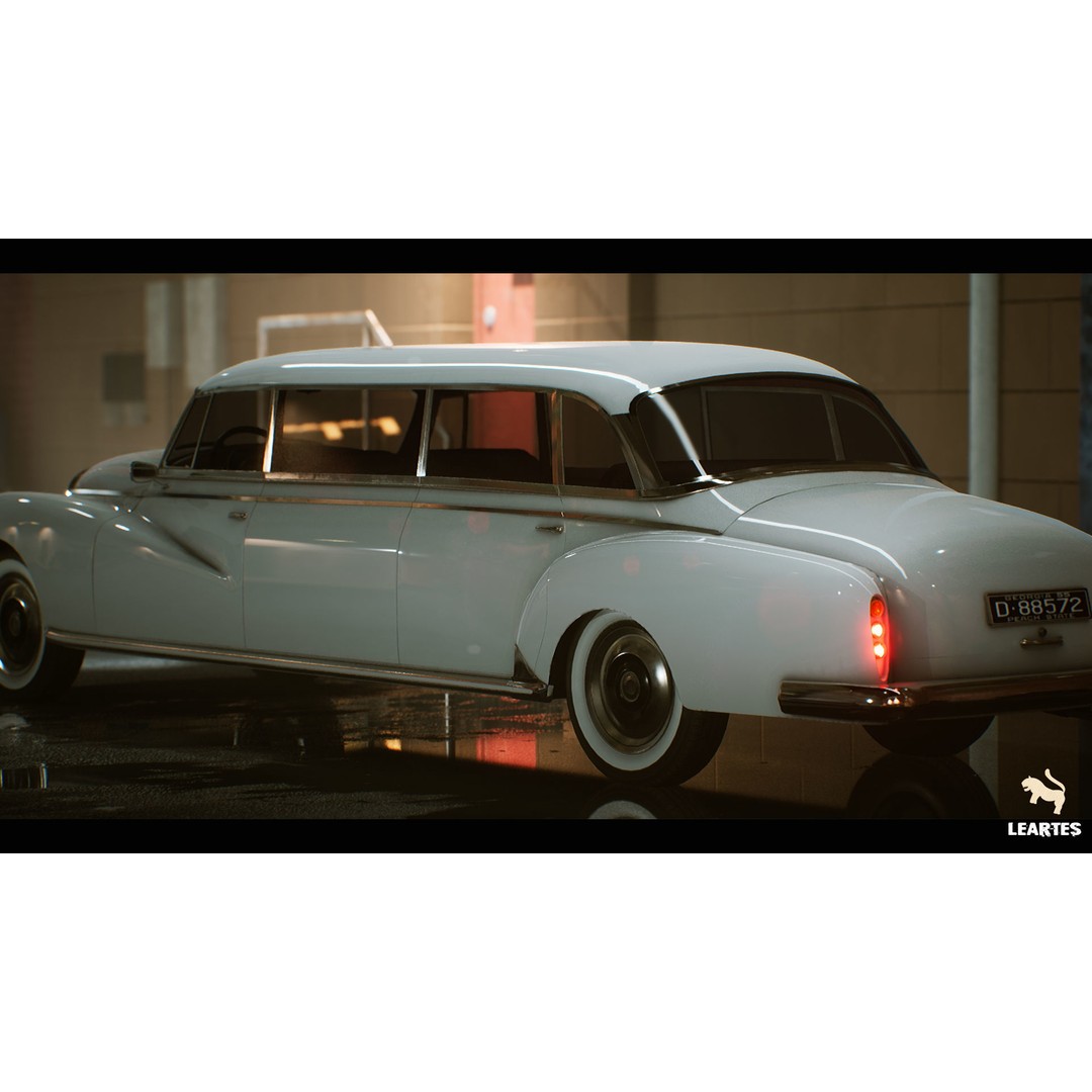 Classic Limousine 3D Model – Driveable Low-Poly Vehicle with Radio System - View 9