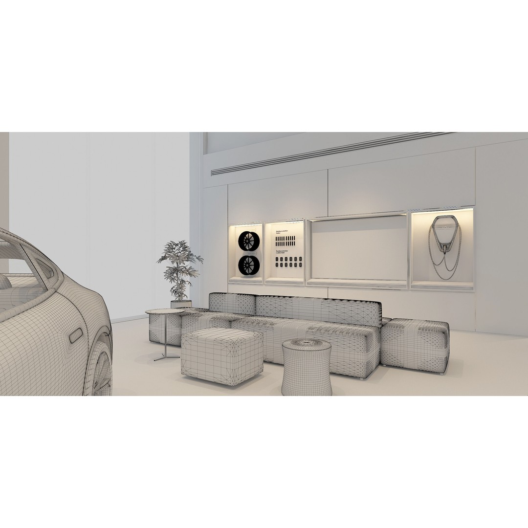 Car Dealership 3D Model – Realistic Exterior Building, FBX, OBJ - View 13