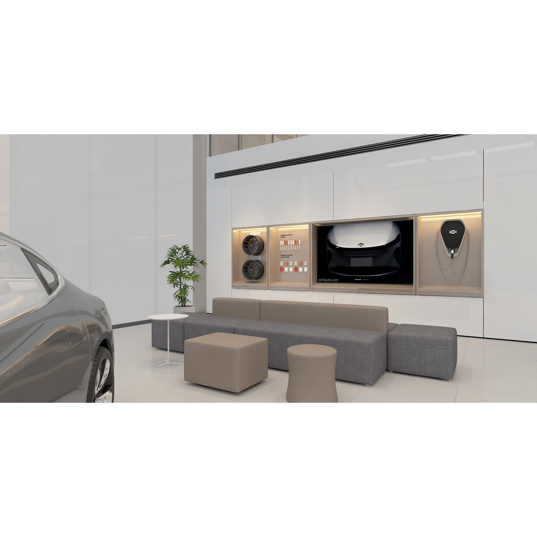 Car Dealership 3D Model – Realistic Exterior Building, FBX, OBJ - View 5