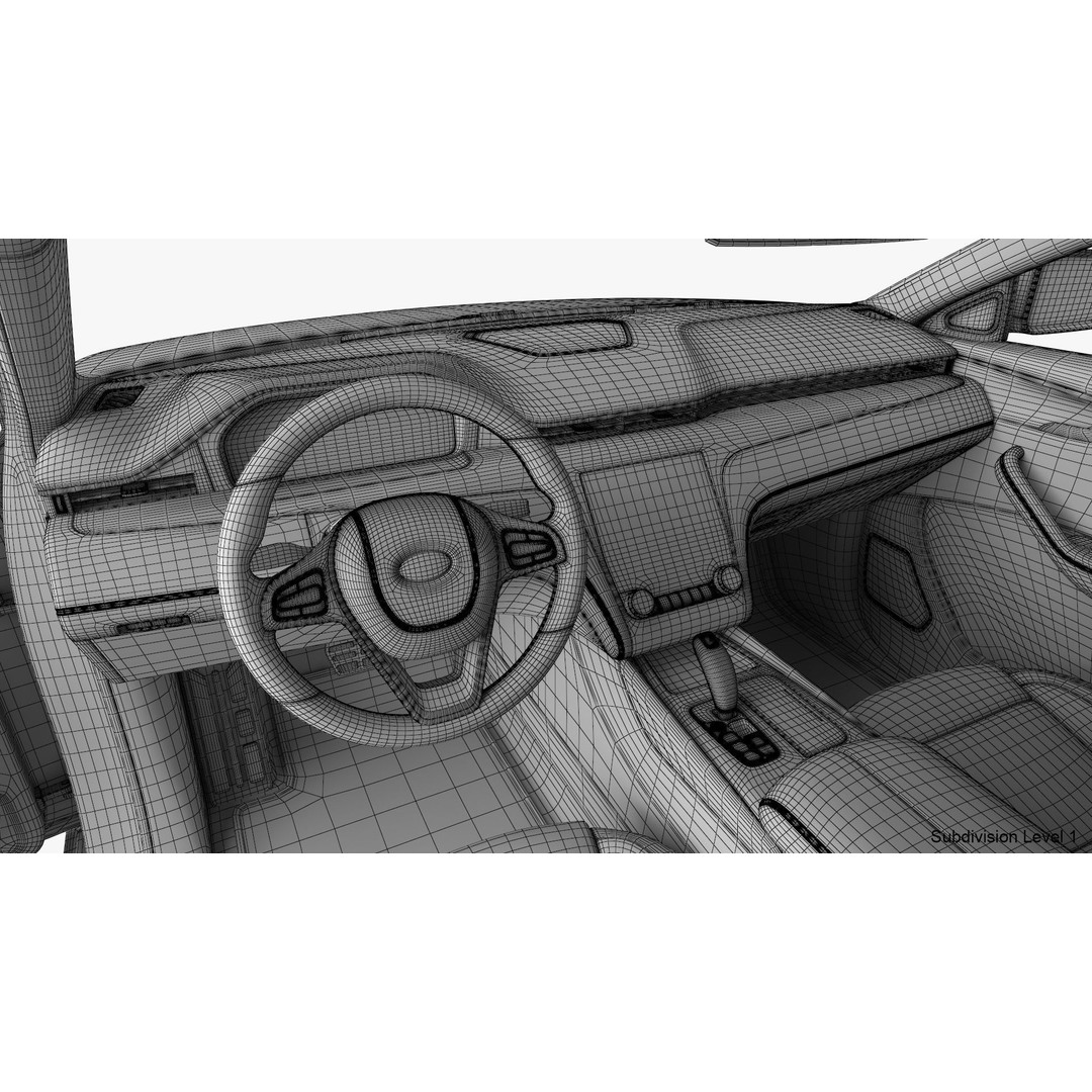 Generic Electric Car 3D Model – Subdivision Ready, FBX, Blender