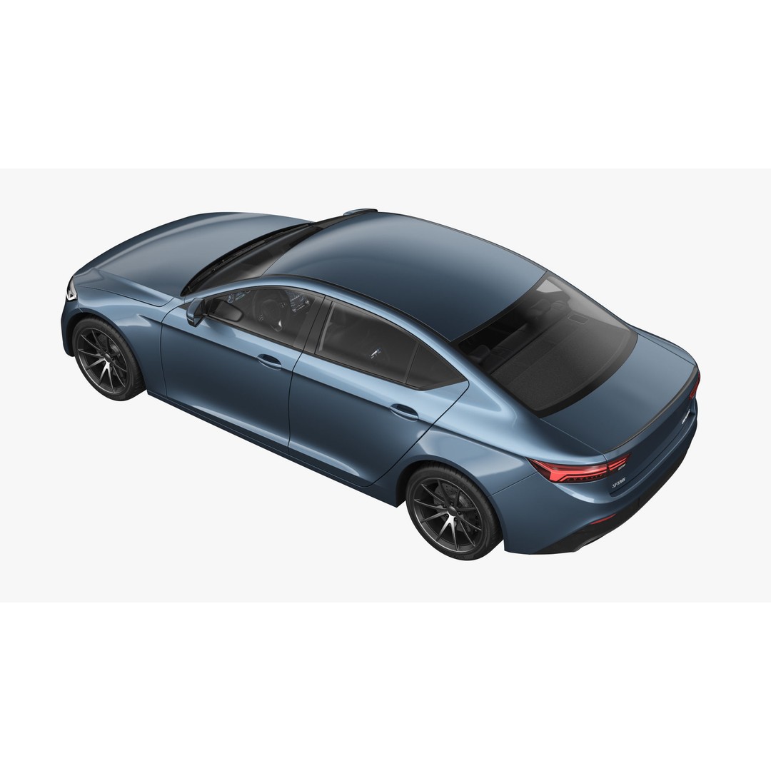 Generic Electric Car 3D Model – Subdivision Ready, FBX, Blender - View 11
