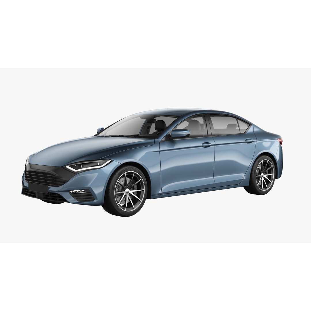 Generic Electric Car 3D Model – Subdivision Ready, FBX, Blender - View 13