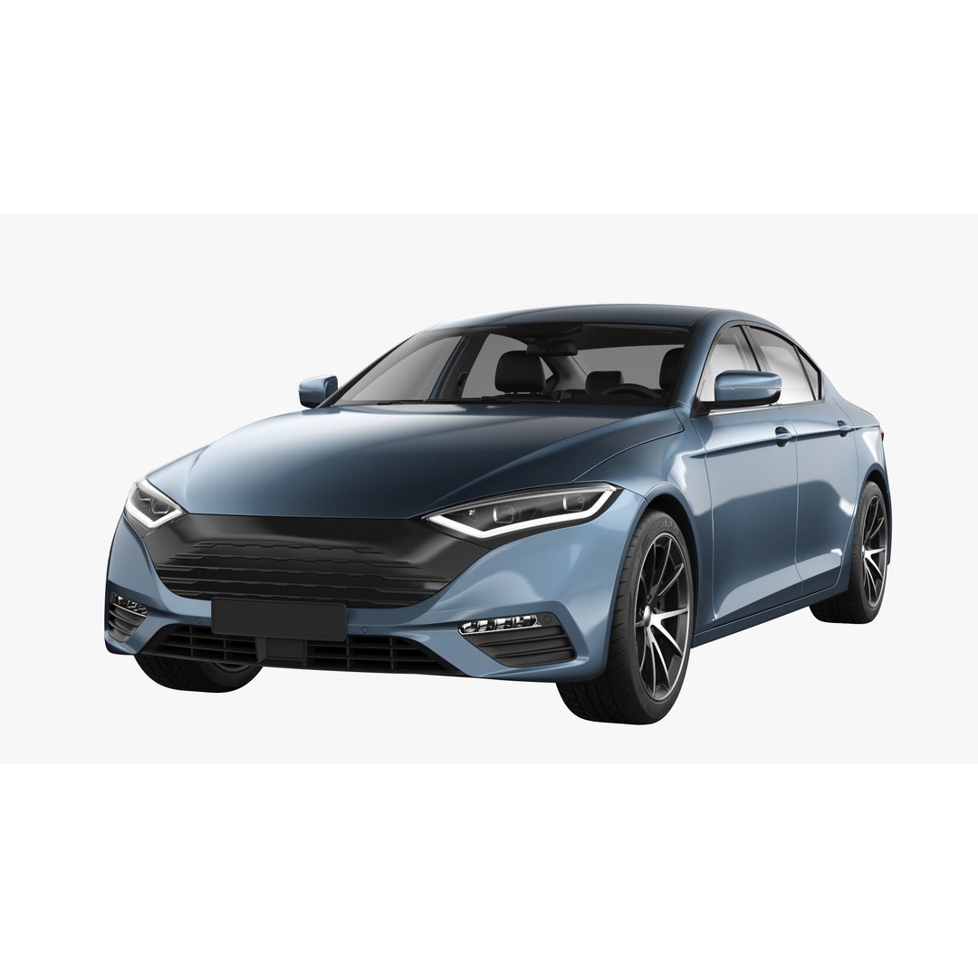 Generic Electric Car 3D Model – Subdivision Ready, FBX, Blender - View 14